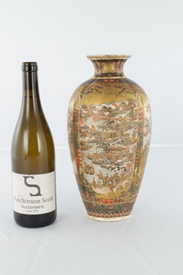 Lot 680 - A JAPANESE MEIJI PERIOD SATSUMA VASE