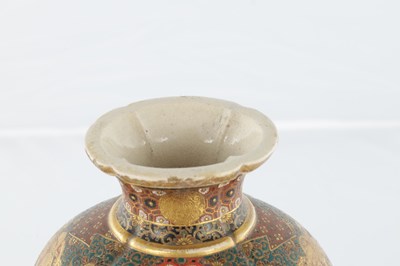 Lot 680 - A JAPANESE MEIJI PERIOD SATSUMA VASE
