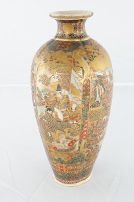 Lot 680 - A JAPANESE MEIJI PERIOD SATSUMA VASE