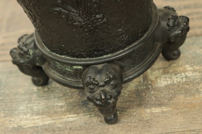 Lot 513 - A LARGE PAIR OF JAPANESE MEIJI PERIOD BRONZE VASES