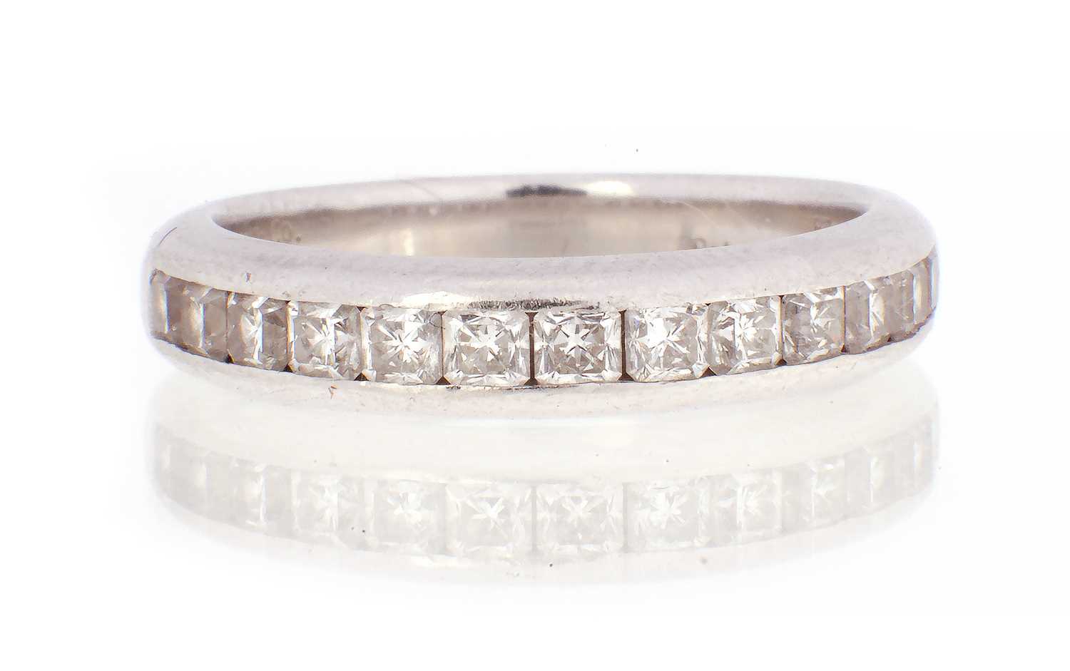 Lot 143 - A TIFFANY & CO LUCIDA PLATINUM ETERNITY RING