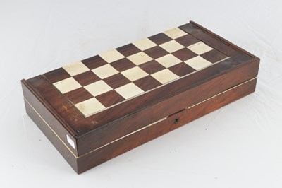 Lot 375 - AN EARLY 19TH CENTURY VIZAGAPATAM INDIAN ROSEWOOD AND IVORY GAMES COMPENDIUM