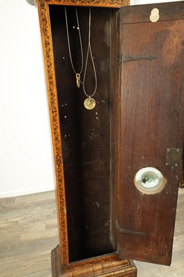 Lot 1579 - THOMAS HORLOCK, HAMMERSMITH. A FINE WILLIAM AND MARY EIGHT-DAY MARQUETRY 12” BRASS DIAL LONGCASE CLOCK