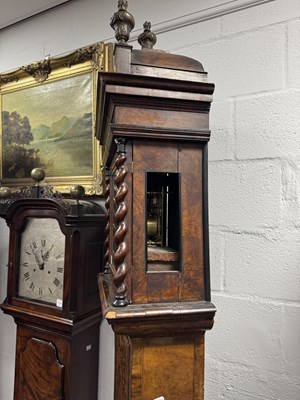 Lot 1579 - THOMAS HORLOCK, HAMMERSMITH. A FINE WILLIAM AND MARY EIGHT-DAY MARQUETRY 12” BRASS DIAL LONGCASE CLOCK