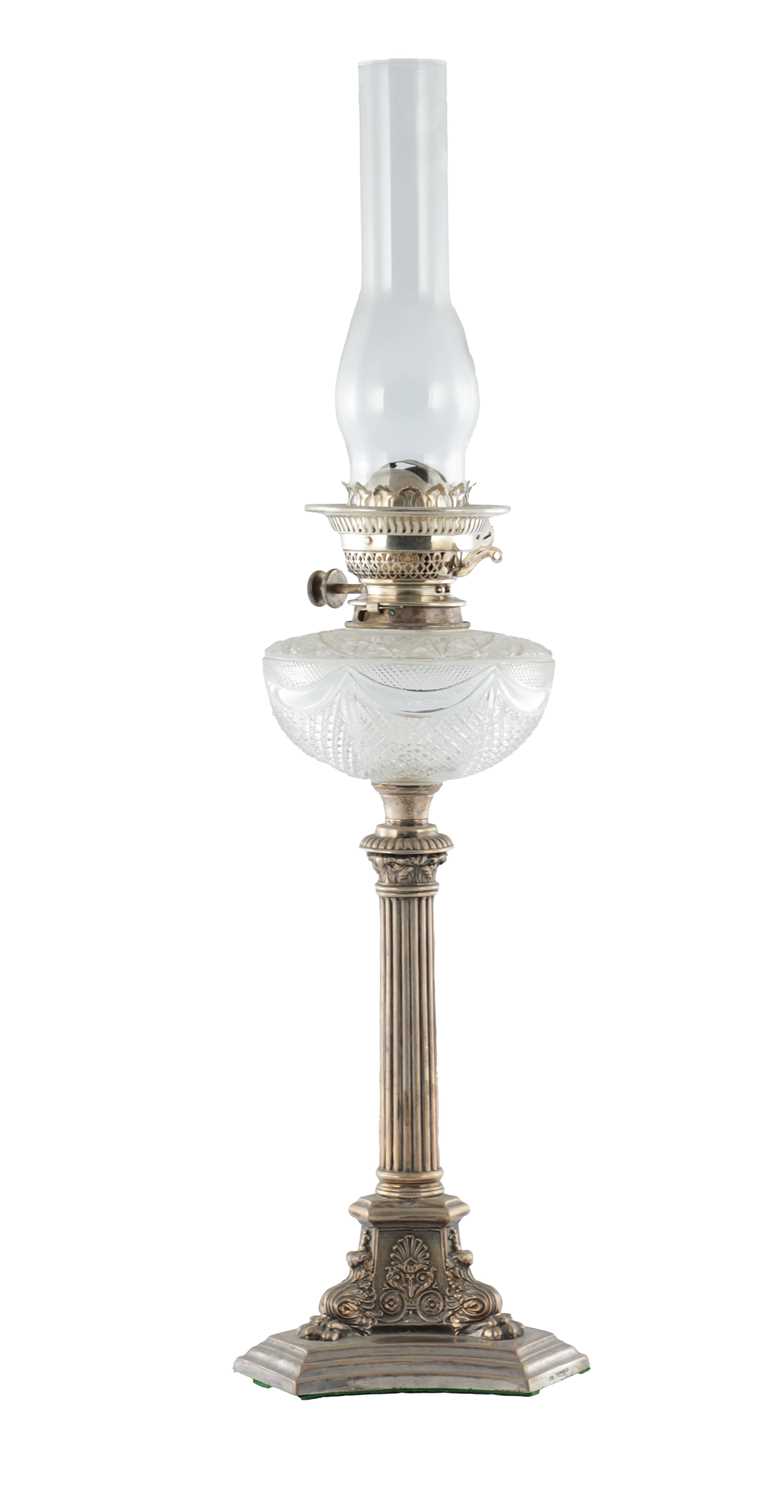 Lot 281 - A LATE 19TH CENTURY SILVER OIL LAMP