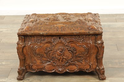 Lot 1042 - A LATE 19TH CENTURY GERMAN CARVED OAK SYMPHONION MUSIC BOX