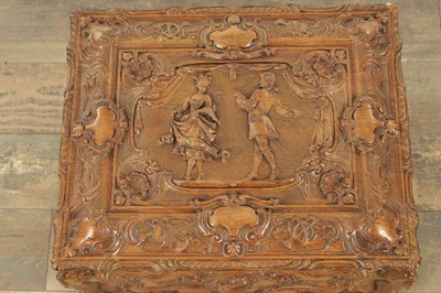 Lot 1042 - A LATE 19TH CENTURY GERMAN CARVED OAK SYMPHONION MUSIC BOX