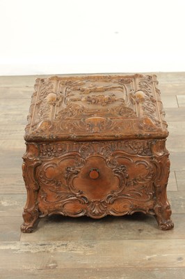 Lot 1042 - A LATE 19TH CENTURY GERMAN CARVED OAK SYMPHONION MUSIC BOX