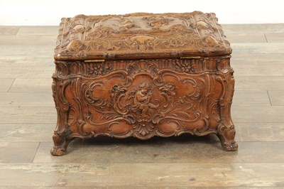 Lot 1042 - A LATE 19TH CENTURY GERMAN CARVED OAK SYMPHONION MUSIC BOX