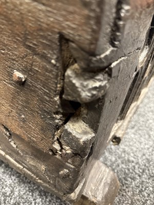 Lot 1754 - A RARE 16TH CENTURY OAK GOTHIC CHEST