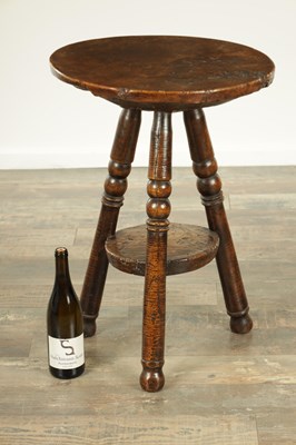 Lot 1644 - AN UNUSUAL 18TH CENTURY STYLE BURR ELM AND FRUITWOOD CRICKET TABLE