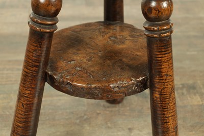 Lot 1644 - AN UNUSUAL 18TH CENTURY STYLE BURR ELM AND FRUITWOOD CRICKET TABLE