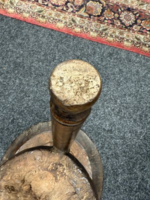 Lot 1644 - AN UNUSUAL 18TH CENTURY STYLE BURR ELM AND FRUITWOOD CRICKET TABLE