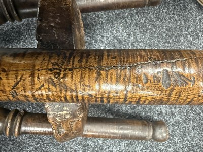Lot 1644 - AN UNUSUAL 18TH CENTURY STYLE BURR ELM AND FRUITWOOD CRICKET TABLE