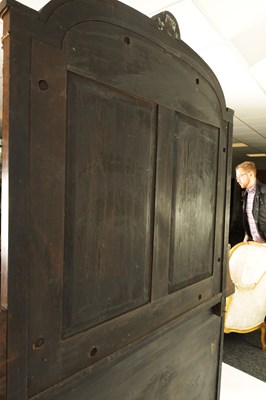 Lot 1593 - A 19TH CENTURY ORMOLU MOUNTED FIGURED WALNUT MIRROR BACK CREDENZA OF SMALL PROPORTIONS