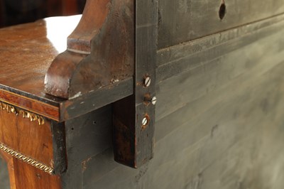 Lot 1593 - A 19TH CENTURY ORMOLU MOUNTED FIGURED WALNUT MIRROR BACK CREDENZA OF SMALL PROPORTIONS