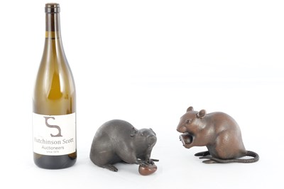 Lot TWO LIFESIZE JAPANESE MEIJI PERIOD PATINATED BRONZE SCULPTURES