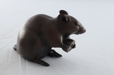 Lot TWO LIFESIZE JAPANESE MEIJI PERIOD PATINATED BRONZE SCULPTURES