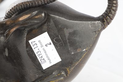 Lot TWO LIFESIZE JAPANESE MEIJI PERIOD PATINATED BRONZE SCULPTURES