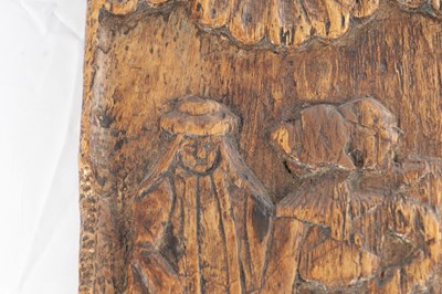 Lot AN 18TH CENTURY DUTCH CARVED WALNUT HANGING PANEL