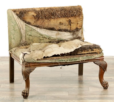Lot 1723 - A REGENCY ROSEWOOD COUNTRY HOUSE UPHOLSTERED HALL SEAT