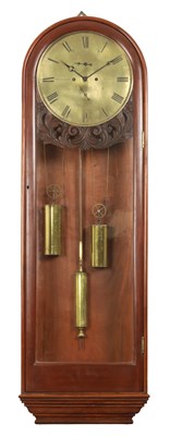 Lot 1408 - WHYTOCK & SONS. DUNDEE. A MID 19TH CENTURY MAHOGANY DOMESTIC WALL REGULATOR CLOCK