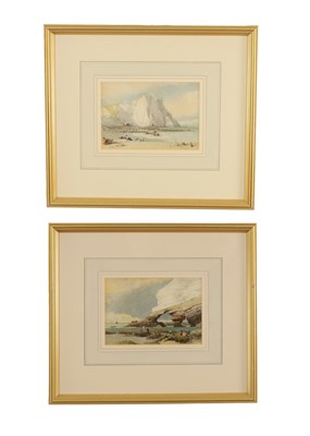 Lot 1247 - A PAIR OF MID 19TH CENTURY ENGLISH SCHOOL WATERCOLOURS OF NORMANDY