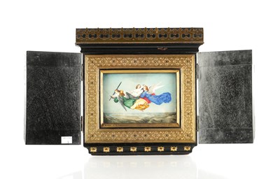 Lot 1101 - MARIA HALL, AFTER HEINRICH KARL ANTON MUCKE 'THE BURIAL OF ST CATHERINE' FRAMED WATERCOLOUR ON IVORY