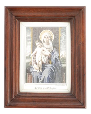 Lot 1102 - A LATE 19TH CENTURY WATERCOLOUR ON IVORY IN THE STYLE OF AN ETCHING