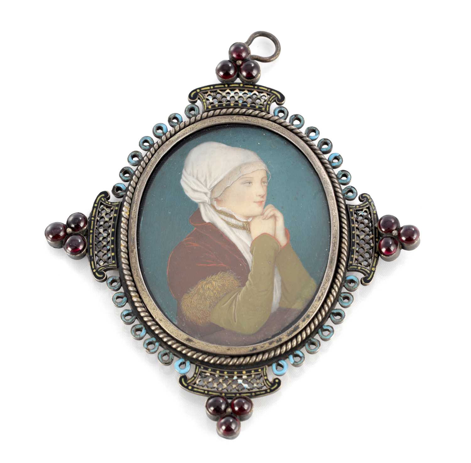 Lot A 19TH CENTURY KPM STYLE MINIATURE ON IVORY PORTRAIT
