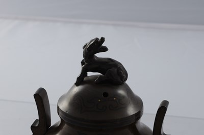 Lot A JAPANESE MEIJI PERIOD MIXED METAL BRONZE KORO AND COVER