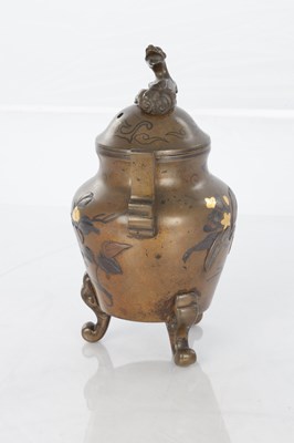 Lot A JAPANESE MEIJI PERIOD MIXED METAL BRONZE KORO AND COVER