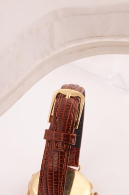 Lot 1303 - IWC SCHAFFHAUSEN AN EARLY 20TH CENTURY HALF HUNTER 18CT GOLD WRIST WATCH