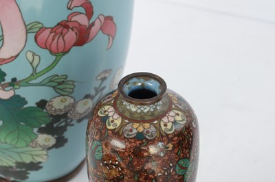 Lot 556 - A COLLECTION OF FIVE JAPANESE MEIJI PERIOD CLOISONNE VASES AND BOXES