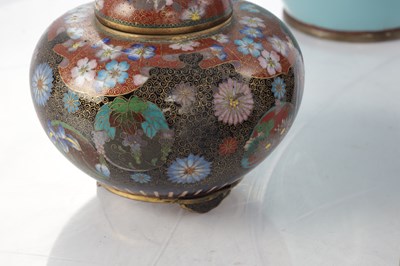 Lot 556 - A COLLECTION OF FIVE JAPANESE MEIJI PERIOD CLOISONNE VASES AND BOXES