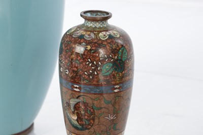 Lot 556 - A COLLECTION OF FIVE JAPANESE MEIJI PERIOD CLOISONNE VASES AND BOXES