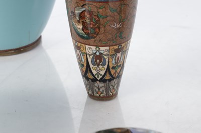 Lot 556 - A COLLECTION OF FIVE JAPANESE MEIJI PERIOD CLOISONNE VASES AND BOXES