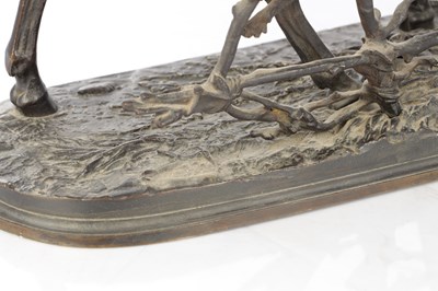 Lot 854 - AFTER P. J. MENE DATED 1846. A FINE 19TH CENTURY FRENCH BRONZE SCULPTURE OF A HORSE