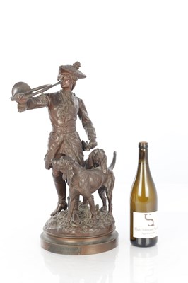 Lot 797 - HIPPOLYTE MOREAU & LECOURTIER. A GOOD 19TH CENTURY FRENCH BRONZE FIGURE GROUP ENTITLED "PIQUEUR AU RELAIS"