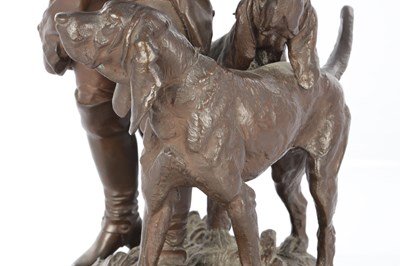 Lot 797 - HIPPOLYTE MOREAU & LECOURTIER. A GOOD 19TH CENTURY FRENCH BRONZE FIGURE GROUP ENTITLED "PIQUEUR AU RELAIS"