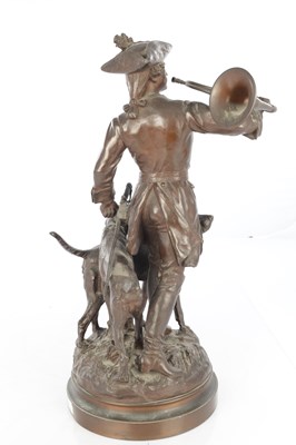 Lot 797 - HIPPOLYTE MOREAU & LECOURTIER. A GOOD 19TH CENTURY FRENCH BRONZE FIGURE GROUP ENTITLED "PIQUEUR AU RELAIS"
