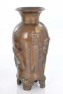 Lot 298 - A PAIR OF JAPANESE MEIJI PERIOD BRONZED VASES