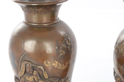 Lot 298 - A PAIR OF JAPANESE MEIJI PERIOD BRONZED VASES
