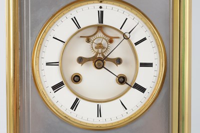 Lot 1541 - A LARGE LATE 19TH CENTURY FRENCH FOUR-GLASS MANTEL CLOCK WITH CALENDAR WORK AND MOONPHASE