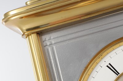 Lot 1541 - A LARGE LATE 19TH CENTURY FRENCH FOUR-GLASS MANTEL CLOCK WITH CALENDAR WORK AND MOONPHASE