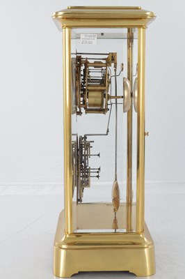 Lot 1541 - A LARGE LATE 19TH CENTURY FRENCH FOUR-GLASS MANTEL CLOCK WITH CALENDAR WORK AND MOONPHASE