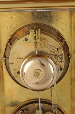 Lot 1541 - A LARGE LATE 19TH CENTURY FRENCH FOUR-GLASS MANTEL CLOCK WITH CALENDAR WORK AND MOONPHASE