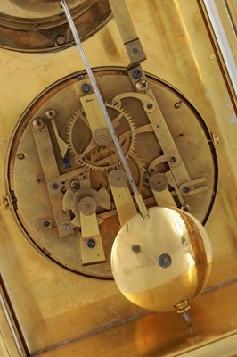 Lot 1541 - A LARGE LATE 19TH CENTURY FRENCH FOUR-GLASS MANTEL CLOCK WITH CALENDAR WORK AND MOONPHASE