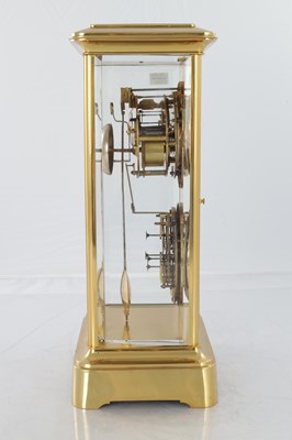 Lot 1541 - A LARGE LATE 19TH CENTURY FRENCH FOUR-GLASS MANTEL CLOCK WITH CALENDAR WORK AND MOONPHASE