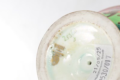 Lot 26 - A FINE DAISY MAKEIG-JONES WEDGWOOD FAIRYLAND LUSTRE FOOTED BOWL DECORATED IN THE "LEAPFROGGING ELVES" PATTERN